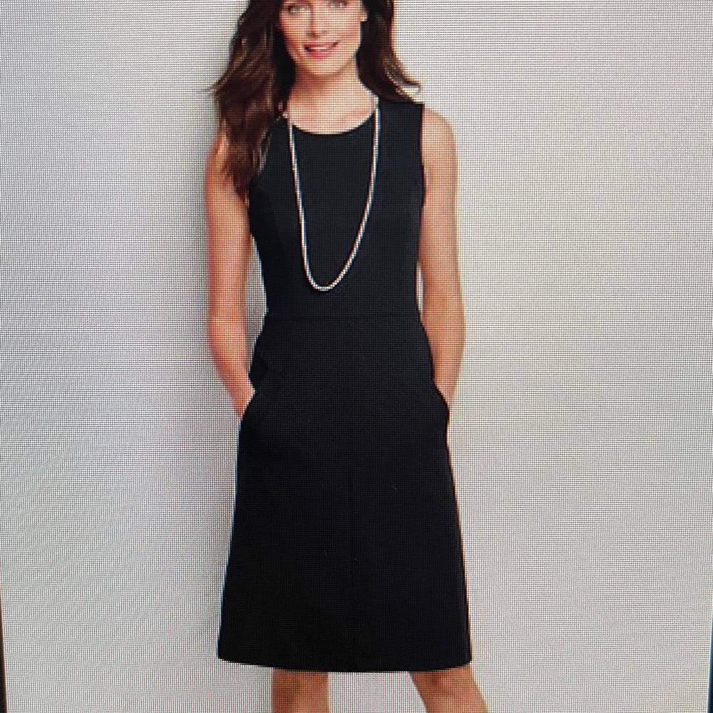 New!‎ Lands' End Black Sleeveless Sheath Dress w/ Pockets Size 14 NWT